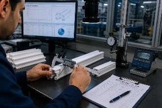 بررسی ویژگی های ظاهری، ابعادی و عملکردی محصول و اطمینان از مطابقت با الزامات تعریف شده.